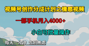 视频号创作分成计划项目之情感文案玩法-常盈社-官方网站