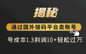 通过国外接码平台掘金,单号成本1.3,利润10+,轻松月入1万+-常盈社-官方网站