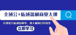 全域公+私域盈利商业大课,有效提升私域复购率,放大利润且持续变现-常盈社-官方网站