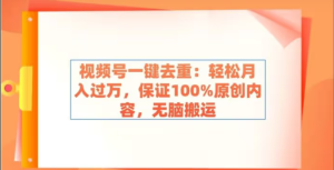 最新全自动去重技术,批量操作百分百过原创-常盈社-官方网站