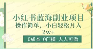0成本0门槛小红书蓝海副业项目-常盈社-官方网站