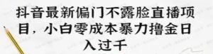 抖音细分领域直播（不露脸）直播项目，日入1000+，适合低收入新手操作-常盈社-官方网站