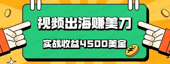 国内爆款视频出海赚美刀，实战收益4500美金，批量无脑搬运，无需经验直接上手