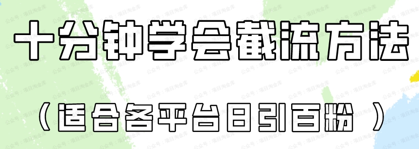 十分钟学会各大平台截流。矩阵日引几百创业粉（像素级教程）