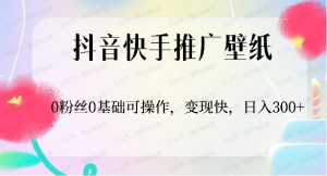 抖音快手推广壁纸，0粉丝0基础可操作，变现快，日入300+-常盈社-官方网站