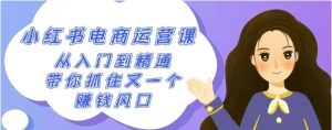 2024小红书电商运营课，从入门到精通，带你抓住又一个赚钱风口-常盈社-官方网站