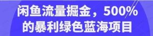 闲鱼流量掘金,500%的暴利绿色蓝海项目,日入过千,月入过万,小白轻松上手-常盈社-官方网站