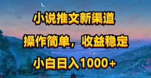 小说推文新玩法，操作简单，收益稳定，日入1000+-常盈社-官方网站