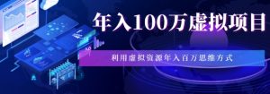 年赚100万的虚拟项目打法-常盈社-官方网站