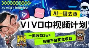 最新技术助力!vivo中视频项目每周轻松赚1W+,AI去重大揭秘!-常盈社-官方网站