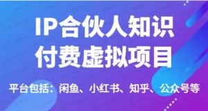 IP合伙人知识付费虚拟项目,包括:闲鱼、小红书、知乎、公众号等-常盈社-官方网站