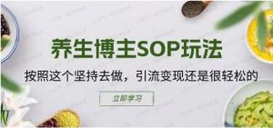 养生保住SOP玩法,按照这个坚持去做,引流变现还是很轻松的-常盈社-官方网站