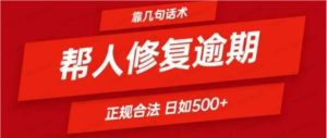 靠一套话术帮人解决逾期日入500+看一遍就会(正规合法)-常盈社-官方网站